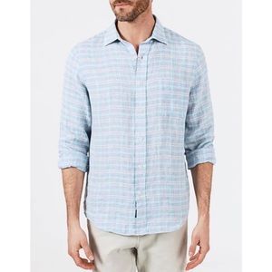 Faherty Linen Plaid Button Down (size XL)
